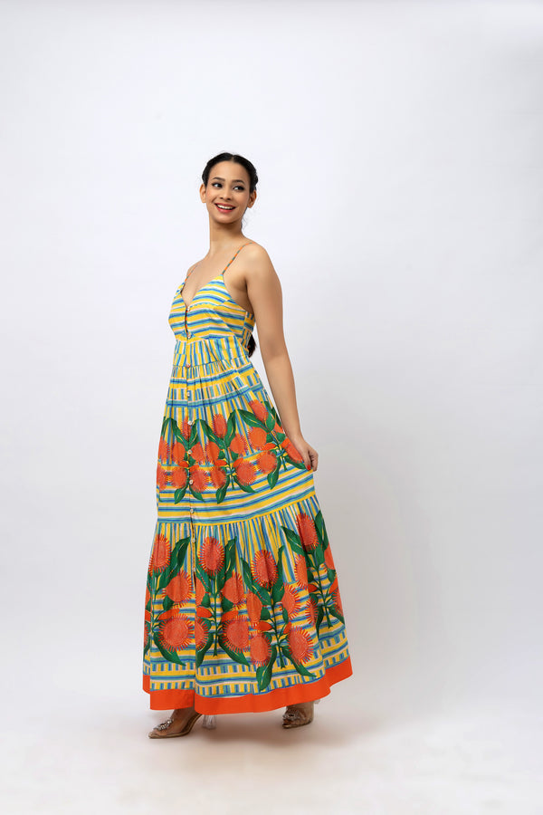Tie-Up Sunflower Breeze Dress