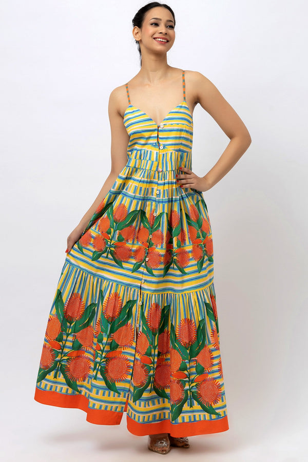 Tie-Up Sunflower Breeze Dress