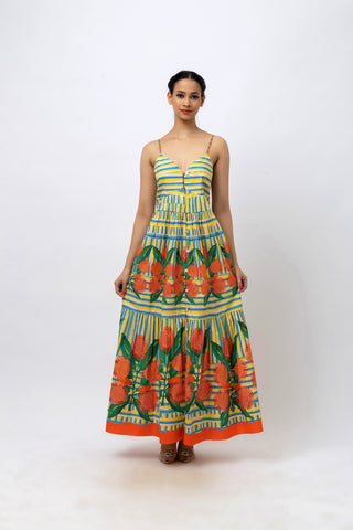Tie-Up Sunflower Breeze Dress