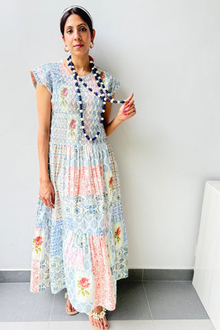 Great Fit - Smock it! Maxi dress smock detail dress in our summer eternal print.