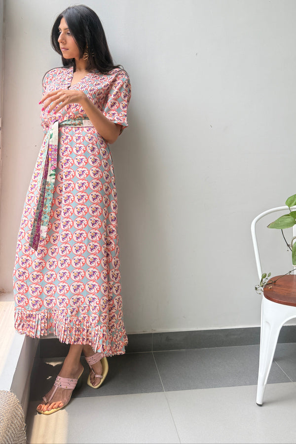 Great Fit  -Persian Flowers full length dress.