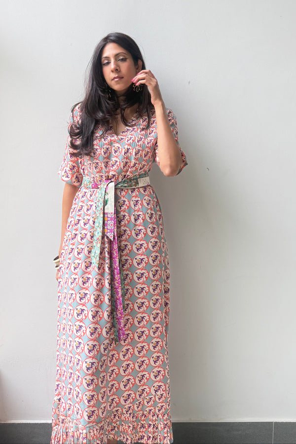 Great Fit  -Persian Flowers full length dress.