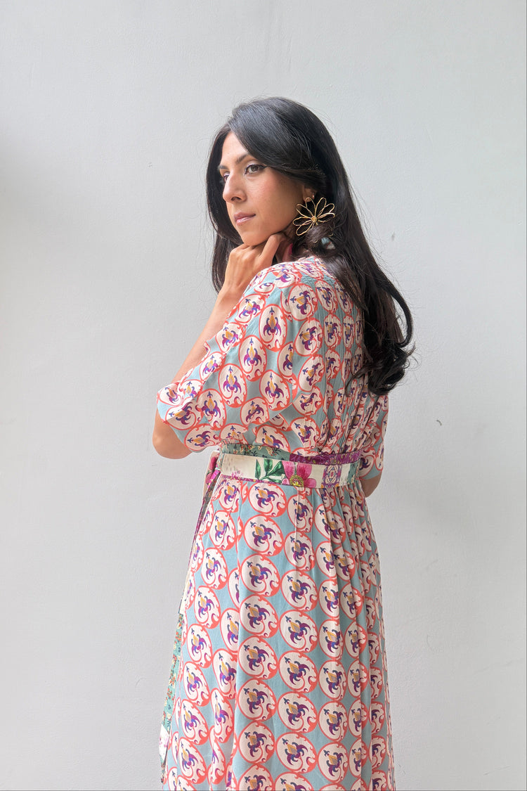Great Fit  -Persian Flowers full length dress.