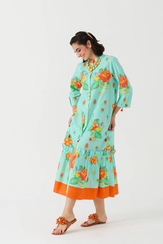 Dilbar Nimbu Front Open Dress