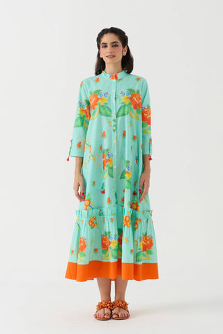 Dilbar Nimbu Front Open Dress