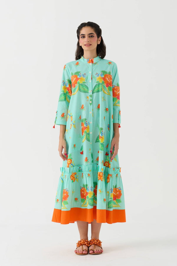 Dilbar Nimbu Front Open Dress