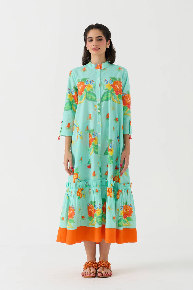 Dilbar Nimbu Front Open Dress