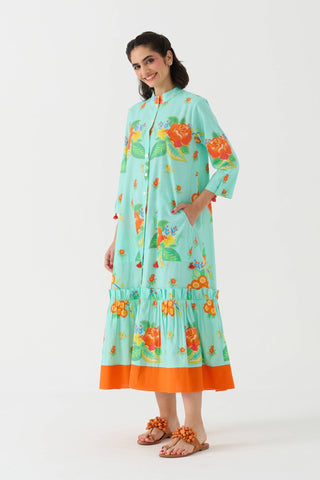 Dilbar Nimbu Front Open Dress