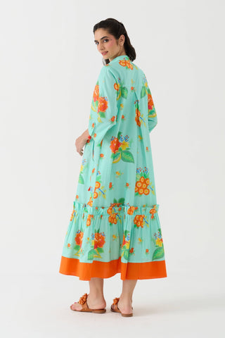 Dilbar Nimbu Front Open Dress