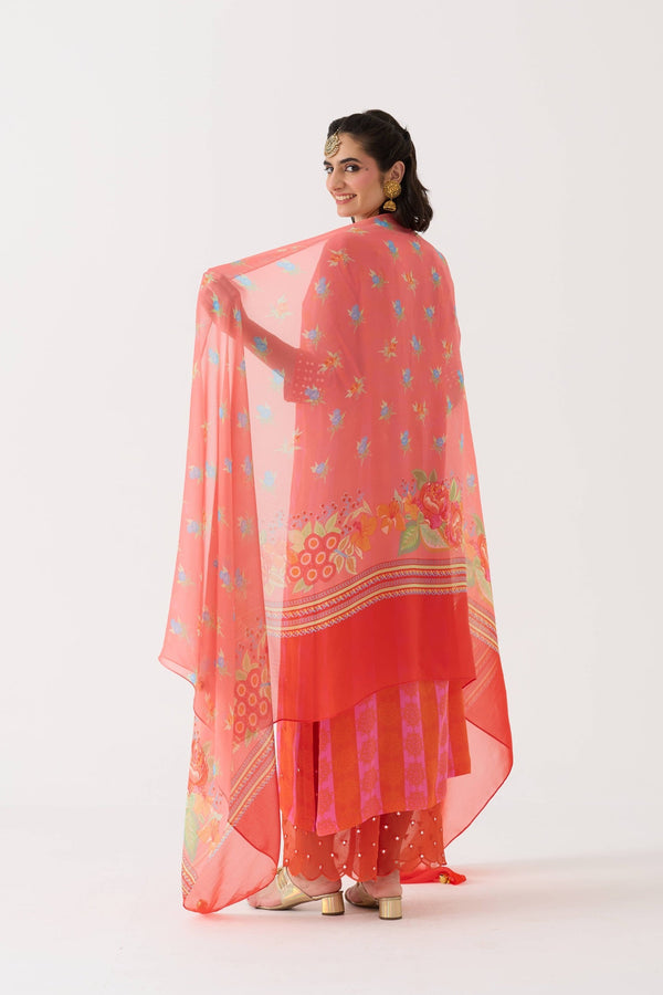 Dilbar Mirror kurta set - Pink pickle