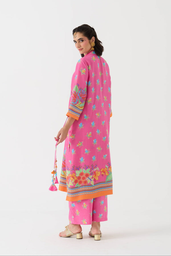 Dilbar Kurta + Pant Set - Pink Mirchi
