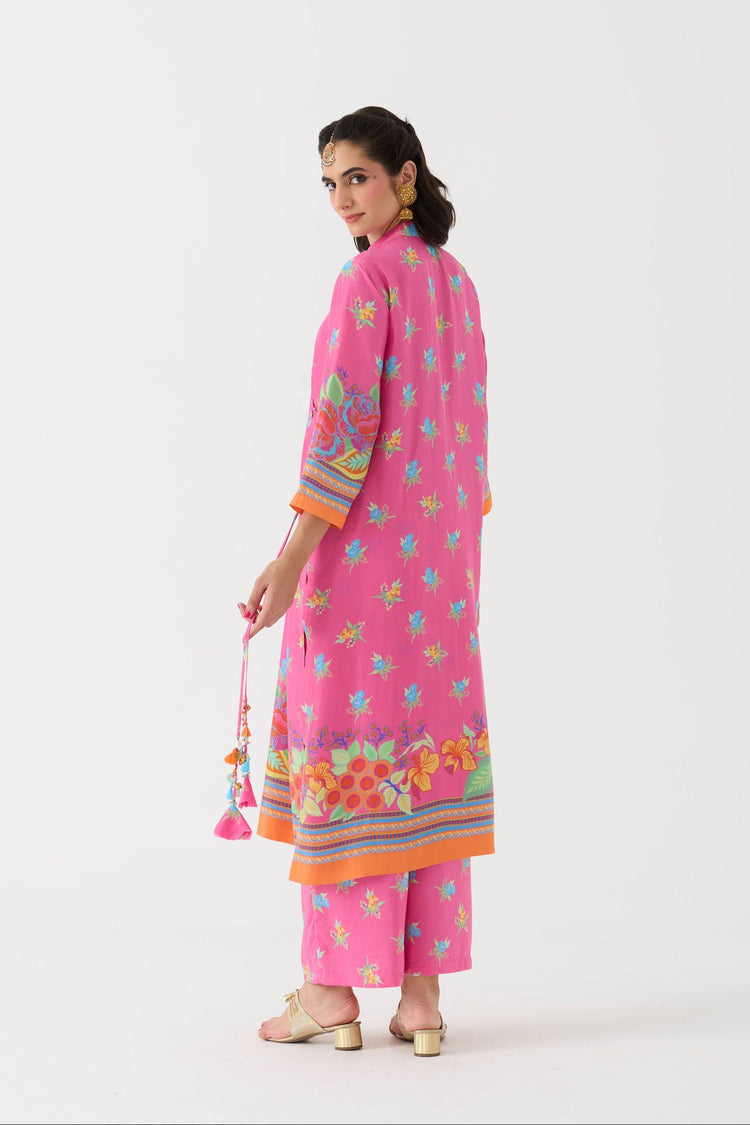 Dilbar Kurta + Pant Set - Pink Mirchi