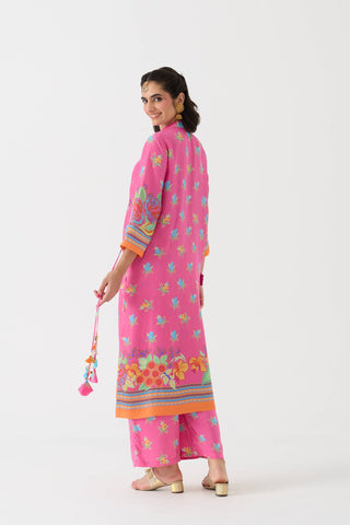 Dilbar Kurta + Pant Set - Pink Mirchi