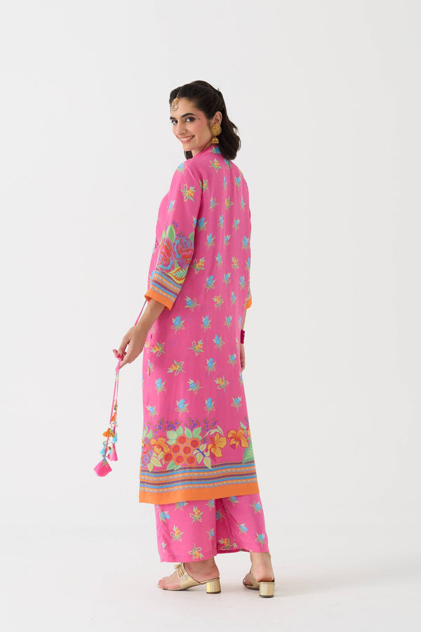 Dilbar Kurta + Pant Set - Pink Mirchi