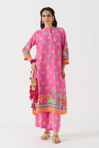 Dilbar Kurta + Pant Set - Pink Mirchi