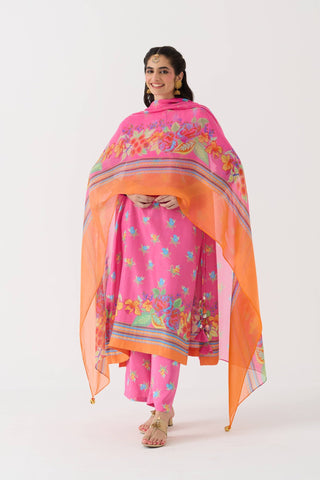 Dilbar Kurta + Pant Set - Pink Mirchi