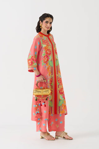 Dilbar Kurta + Pant set - Narangi