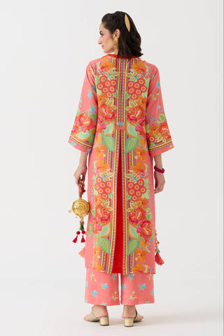 Dilbar Kurta + Pant set - Narangi