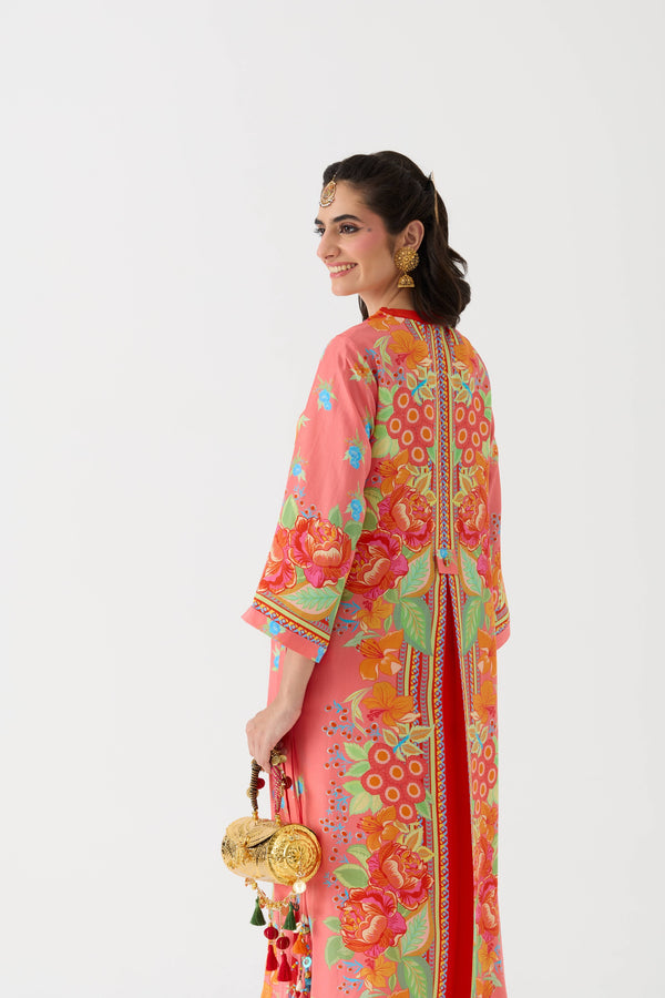Dilbar Kurta + Pant set - Narangi