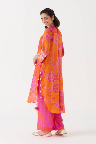 Dilbar - Bold Suneheri Kurta + Pant Set