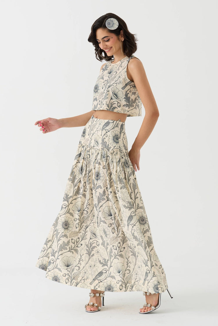 The Artful Edit - Nightingale Crop Top + Skirt Set