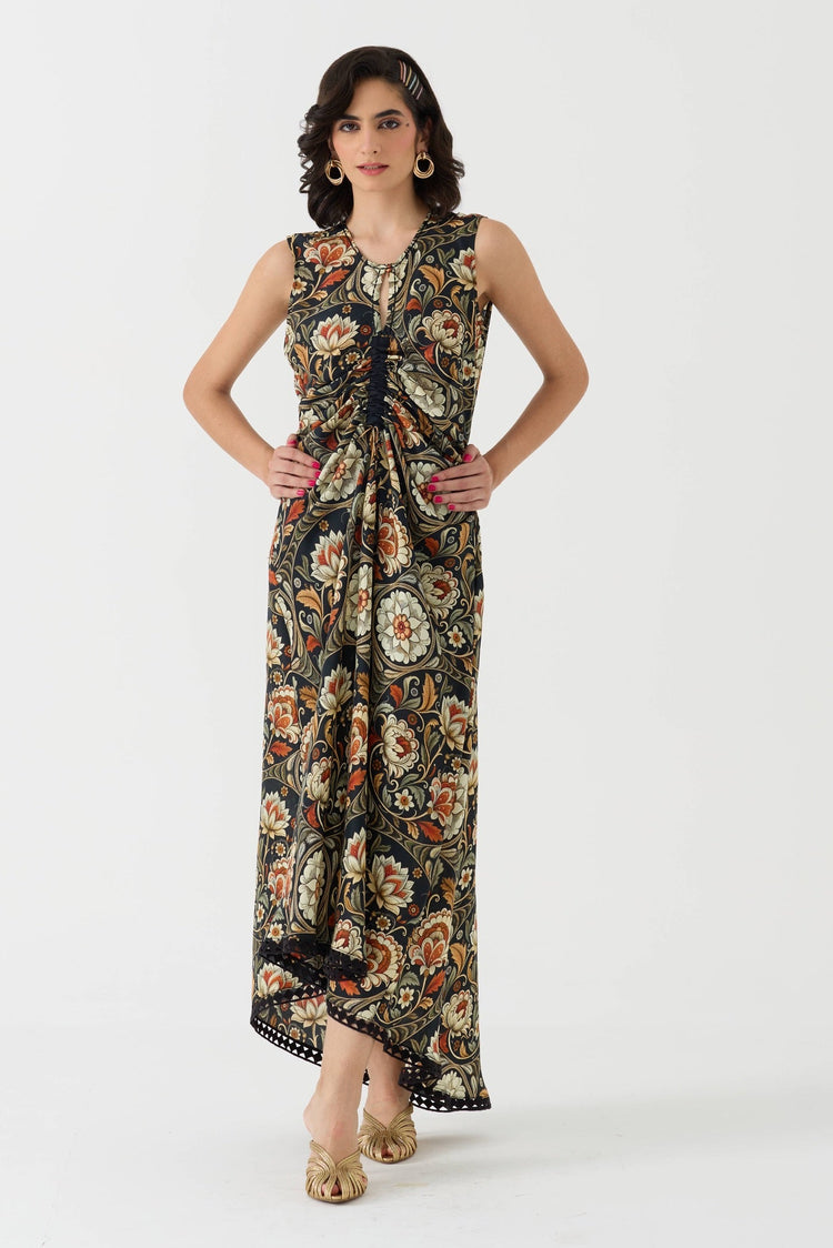 The Artful Edit - Ruched Maxi Length Dress