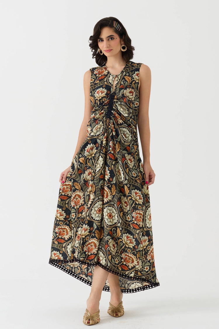 The Artful Edit - Ruched Maxi Length Dress