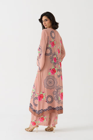 Pixel Vintage Rose Crepe Kurta + Pant Set
