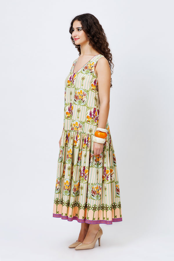La Marais - Boulevard Dress, a maxi dress with fir and flare style.